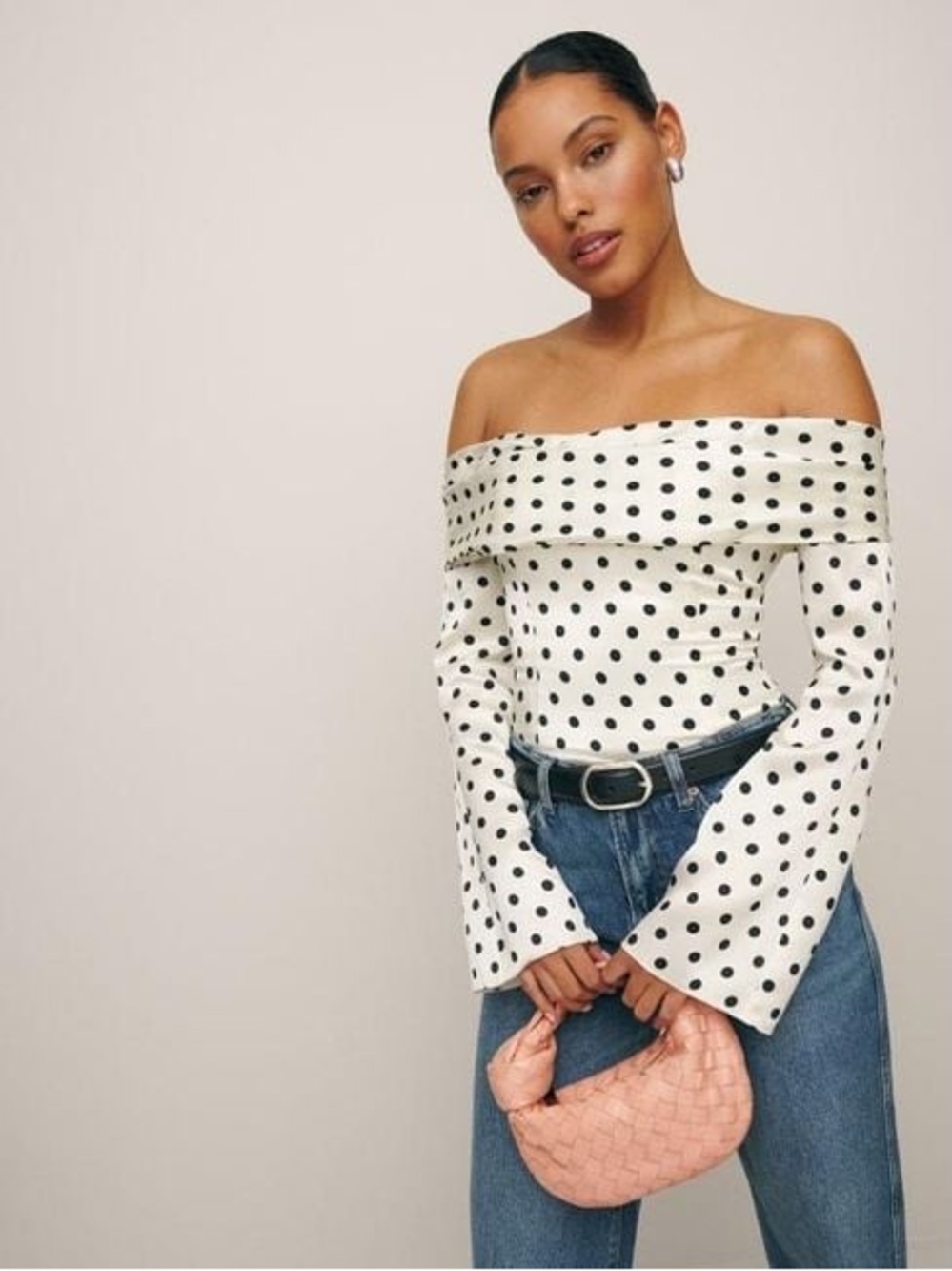Reformation Niri silk top in portofino - size 8 - Picture 2 of 5